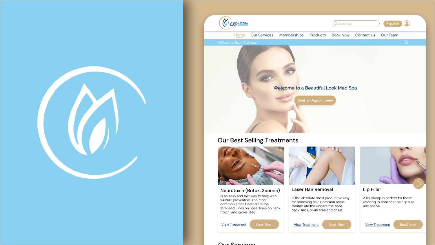 Website for A Beautiful Look Medical Spa